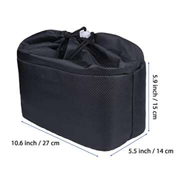 JAKAGO Shockproof Camera Insert Bag for SLR DSLR Mirrorless Camera Lens Flash Light Accessories Camera Pouch with Adjustable Dividers for Canon Nikon Sony Water Resistant Camera inner case(Black)