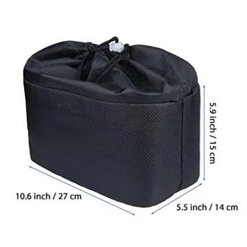 JAKAGO Shockproof Camera Insert Bag for SLR DSLR Mirrorless Camera Lens Flash Light Accessories Camera Pouch with Adjustable Dividers for Canon Nikon Sony Water Resistant Camera inner case(Black)