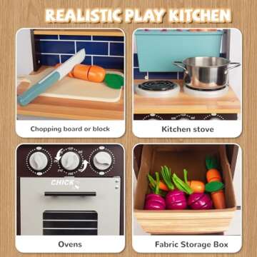 Kids Wooden Kitchen Set for Creative Play and Learning