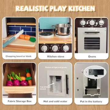 Kids Wooden Kitchen Set for Creative Play and Learning