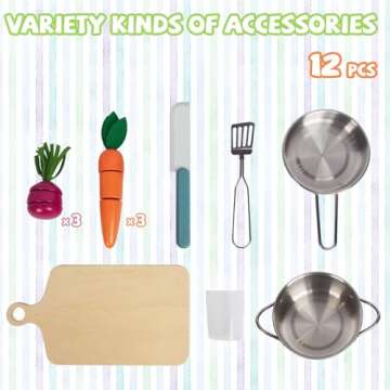 Kids Wooden Kitchen Set for Creative Play and Learning