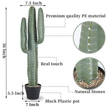 Artificial Cactus Fake Cacti 36" Faux Potted Cactus Plants for Home Office Store Décor Housewarming...