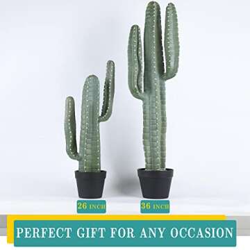 36" Artificial Cactus for Elegant Home and Office Decor