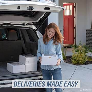 BLUSHORE Cake Boxes 10 Inch - Sturdy White 10 Inch Cake Box With Window and Sticker Seals - Bulk Boxes for Transport of Bundt Cake, Cheesecake, and More - Disposable Cake Containers - 10x10x5 Cake