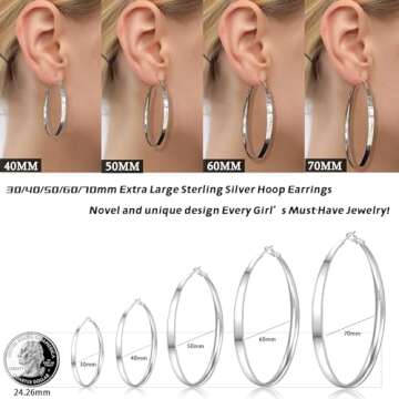 Senteria Hypoallergenic Sterling Silver Hoop Earrings