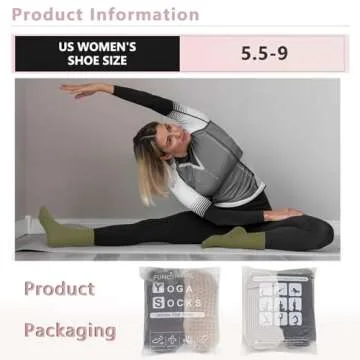 lilisilk 6 Pairs Pilates Socks with Grips for Women-Non-Slip Yoga Socks for Ballet Dance Barefoot Workout Pregnant Crew Socks