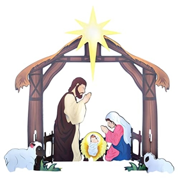 Christmas Prayer Decoration Sign, Outdoor Christmas Decorations Nativity Holy Night Outdoor Christma...
