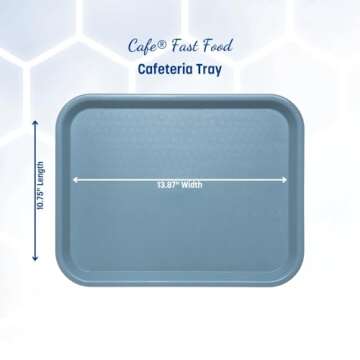 Carlisle FoodService Products CT101459 Café Standard Cafeteria / Fast Food Tray, 10" x 14", Slate Blue