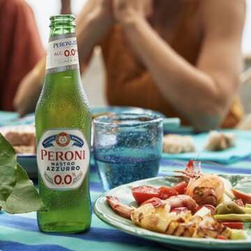 Peroni Nastro Azzurro 6 Pack 0.0 NA Beer Non-Alcoholic Lager Brew 11.2oz Bottles - Authentic Italian...