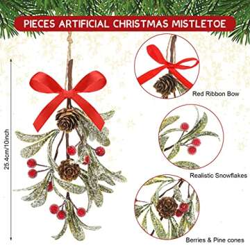 Giegxin Christmas Artificial Mistletoe Ornament - 2 Pack