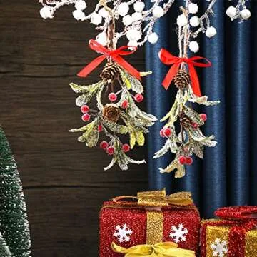 Giegxin Christmas Artificial Mistletoe Ornament - 2 Pack