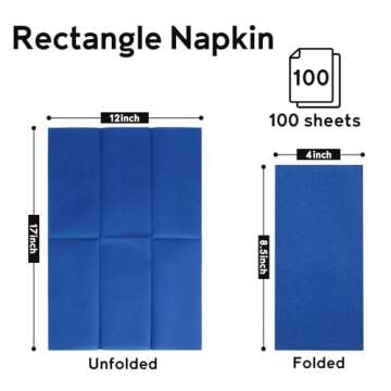 100 Pack Navy Blue Napkins – Disposable Linen Feel Guest Towels