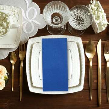 Elegant Navy Blue Disposable Napkins for Every Occasion