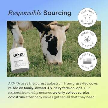 ARMRA Colostrum™ Premium Powder, Grass Fed, Gut Health Bloating Immunity Skin & Hair, Contains 400+ Bioactive Nutrients, Potent Bioavailable, Keto, Gluten & Fat Free (Unflavored | 60 Servings)