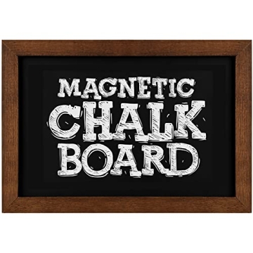 TORASO Chalkboard - Durable Magnetic Sign with Rustic Walnut Frame for Home & Events