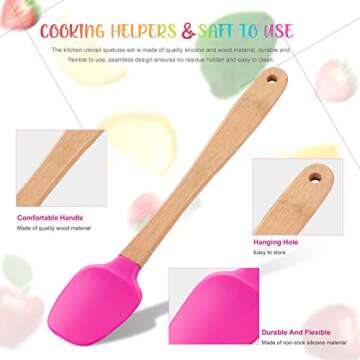 Mini Silicone Baking Spatula Set - 10 Colorful Pieces
