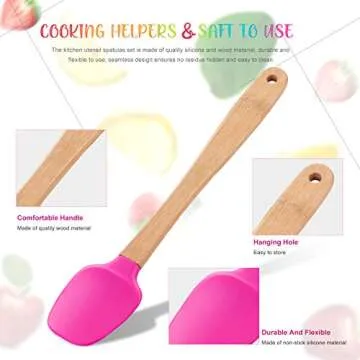 Mini Silicone Baking Spatula Set - 10 Colorful Pieces