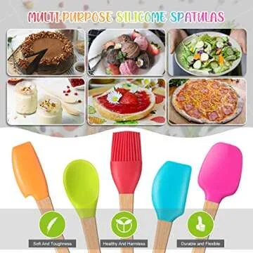 Mini Silicone Baking Spatula Set - 10 Colorful Pieces