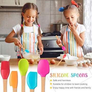Mini Silicone Baking Spatula Set - 10 Colorful Pieces