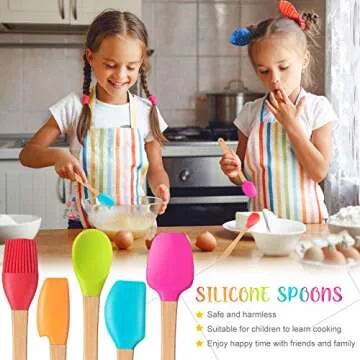 Mini Silicone Baking Spatula Set - 10 Colorful Pieces