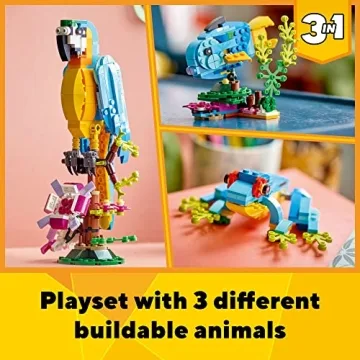 LEGO 3 in 1 Exotic Parrot Set - Build 3 Animals