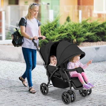 HONEY JOY Double Stroller – Lightweight & Compact for Two
