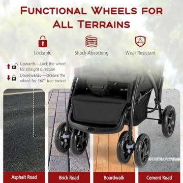 HONEY JOY Double Stroller – Lightweight & Compact for Two