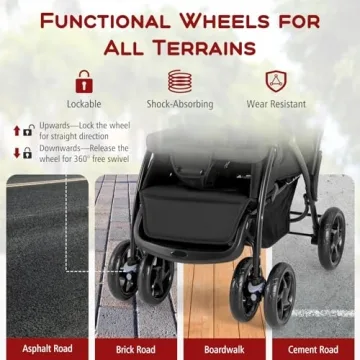 HONEY JOY Double Stroller – Lightweight & Compact for Two