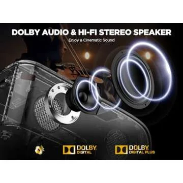 [Netflix Officially/Auto Focus] Smart Projector with WiFi 6 and Bluetooth, DBPOWER Native 1080p Projector with Apps Built in Netflix, Hulu, Disney+, Peacock, 600ANSI Movie Projector Dolby