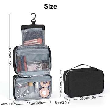 ALXBSONE Travel Toiletry Bag, Small Portable Makeup Storage Bag, Men and Women Handheld Folding Toil...