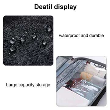 ALXBSONE Travel Toiletry Bag, Small Portable Makeup Storage Bag, Men and Women Handheld Folding Toiletry Bag Hanging Waterproof Lightweight(Black)