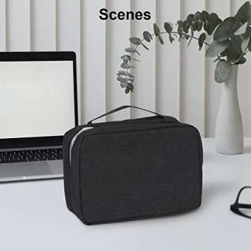 ALXBSONE Travel Toiletry Bag, Small Portable Makeup Storage Bag, Men and Women Handheld Folding Toiletry Bag Hanging Waterproof Lightweight(Black)