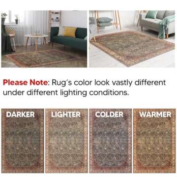 Keen Home Design 9x12 Machine Washable Rug for Homes