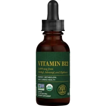 Global Healing Vitamin B12 Sublingual 5000 mcg Organic Liquid Supplement, Methylcobalamin, Adenosylc...