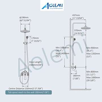 Aolemi Antique Brass Tub Shower Faucet Set - Vintage Elegance