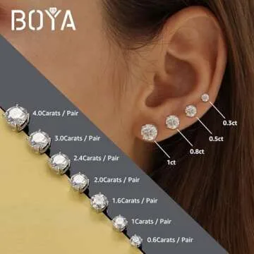 Elegant Moissanite Stud Earrings in White Gold