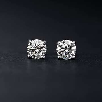 Elegant Moissanite Stud Earrings in White Gold