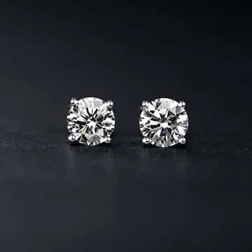 Elegant Moissanite Stud Earrings in White Gold