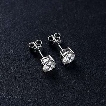 Elegant Moissanite Stud Earrings in White Gold