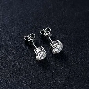 Elegant Moissanite Stud Earrings in White Gold
