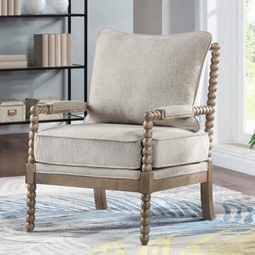 DUHOME Stylish Linen Fabric Spindle Accent Chair for Any Room