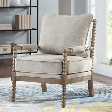DUHOME Stylish Linen Fabric Spindle Accent Chair for Any Room