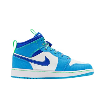 Stylish Jordan Youth 1 Mid SE GS in Sprite Blue - Size 6Y