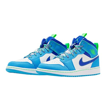 Stylish Jordan Youth 1 Mid SE GS in Sprite Blue - Size 6Y