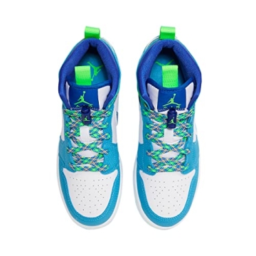 Stylish Jordan Youth 1 Mid SE GS in Sprite Blue - Size 6Y