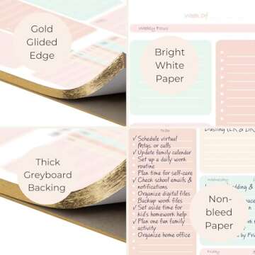 Blu Monaco Pastel Weekly Planner Notepad – To-Do List with Habit Tracker and 52 Tear-Off Sheets – Beautiful Pastel Desk Planner for Goals, Priorities, and Self-Care