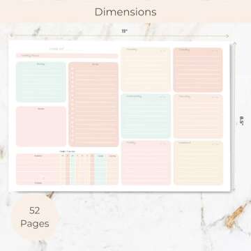 Blu Monaco Pastel Weekly Planner Notepad – To-Do List with Habit Tracker and 52 Tear-Off Sheets – Beautiful Pastel Desk Planner for Goals, Priorities, and Self-Care
