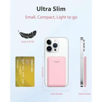 Compact TG90° Portable Charger Power Bank with Built-in Plug and Cables