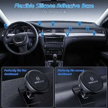 WixGear Magnetic Car Mount for Phones and Tablets - 2 Pack