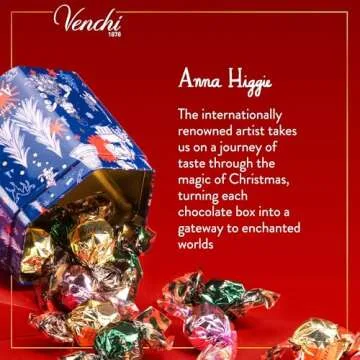 Venchi Christmas Hexagonal Gift Tin of Assorted Chocolates